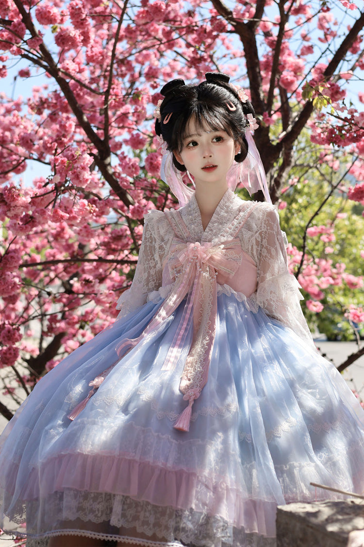 Sweet Lolita JSK - Peach Blossoms In Spring Fields, 3 Colors, Chinese-Inspired Style - additional product view 19