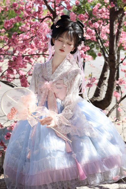 Sweet Lolita JSK - Peach Blossoms In Spring Fields, 3 Colors, Chinese-Inspired Style - additional product view 21