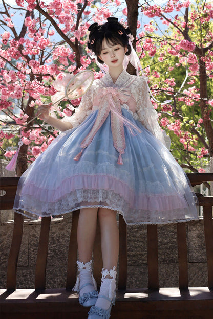Sweet Lolita JSK - Peach Blossoms In Spring Fields, 3 Colors, Chinese-Inspired Style - additional product view 22