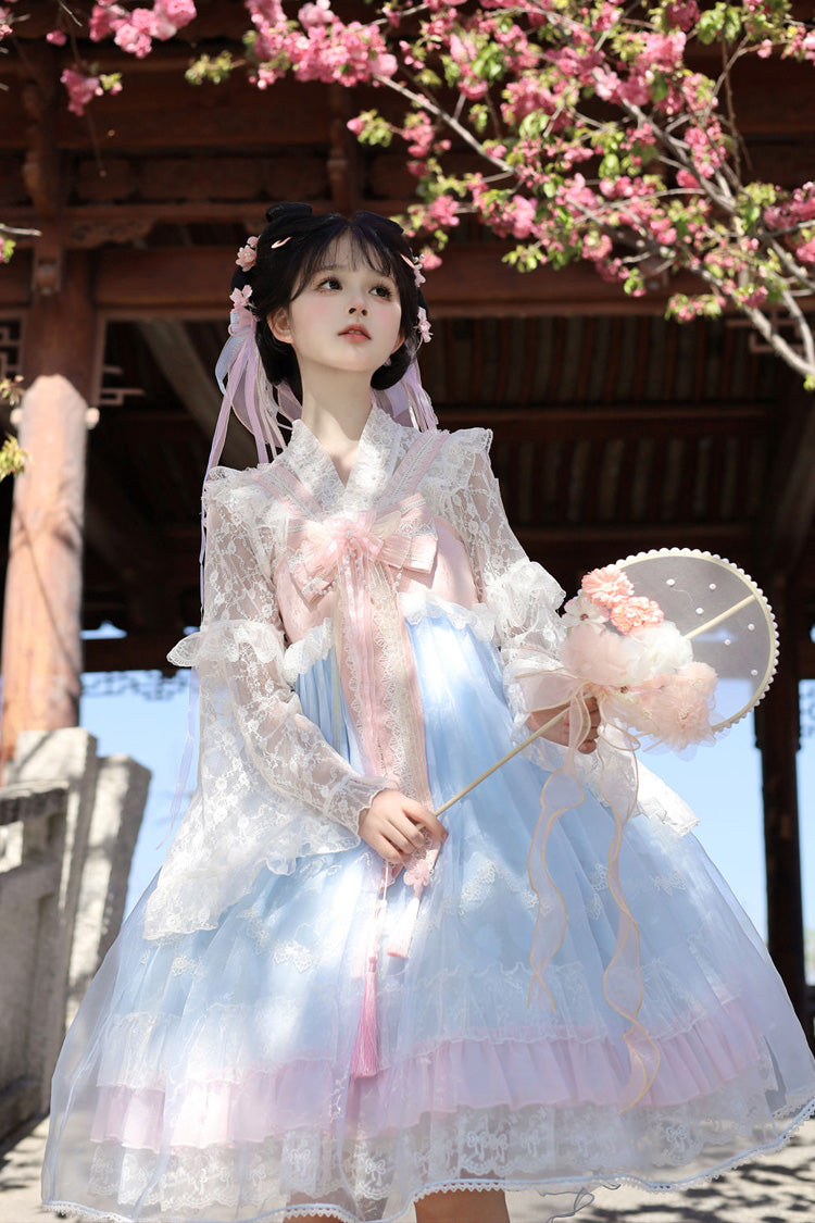 Sweet Lolita JSK - Peach Blossoms In Spring Fields, 3 Colors, Chinese-Inspired Style - additional product view 23