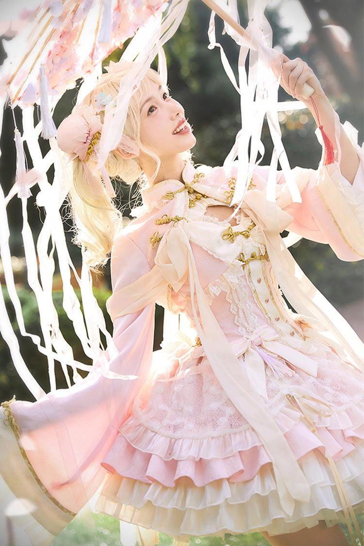 Sweet Lolita JSK - Pear Dream Multi-layer, 2 Colors, Ruffled, Chinese-Inspired Style - additional product view 2