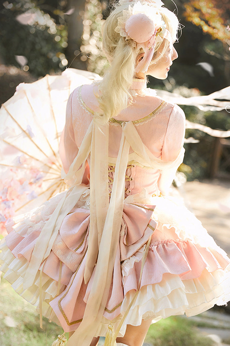 Sweet Lolita JSK - Pear Dream Multi-layer, 2 Colors, Ruffled, Chinese-Inspired Style - additional product view 5