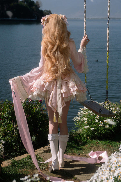 Sweet Lolita JSK - Pear Dream Multi-layer, 2 Colors, Ruffled, Chinese-Inspired Style - additional product view 7