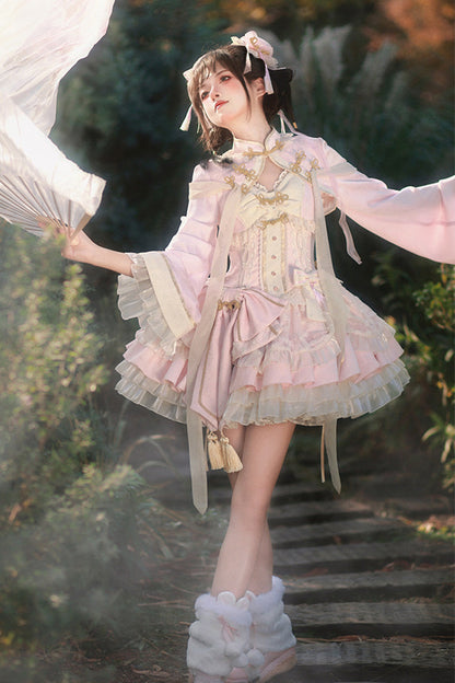 Sweet Lolita JSK - Pear Dream Multi-layer, 2 Colors, Ruffled, Chinese-Inspired Style - additional product view 11