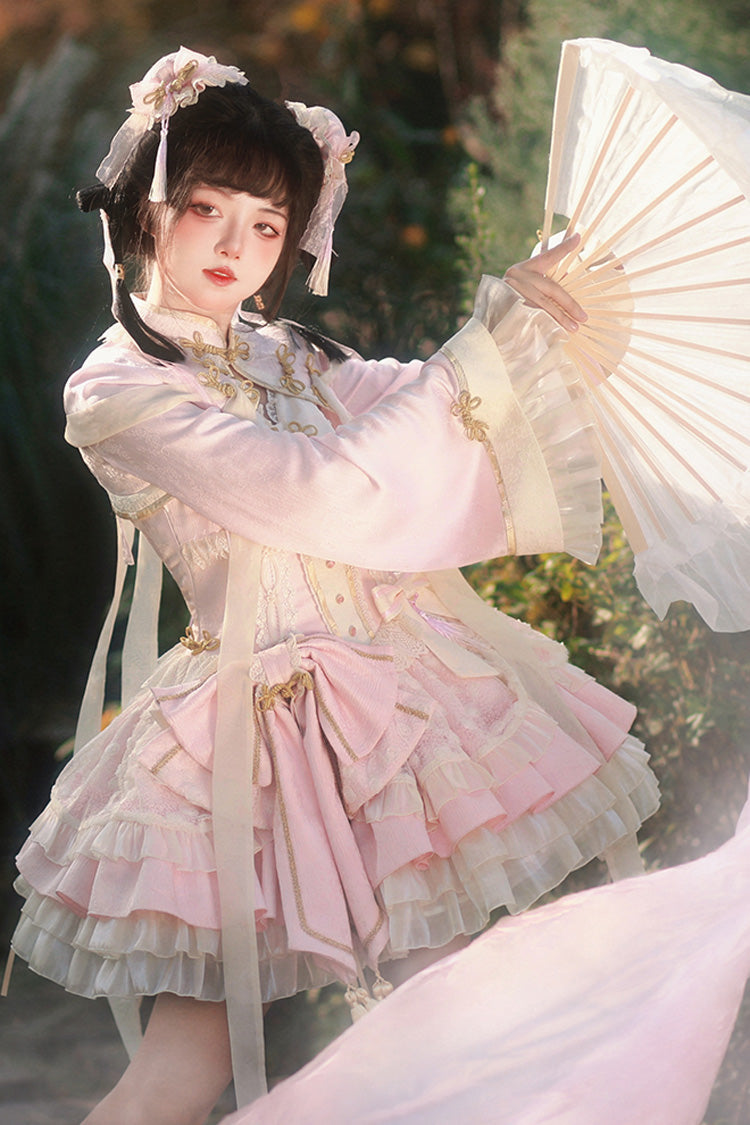 Sweet Lolita JSK - Pear Dream Multi-layer, 2 Colors, Ruffled, Chinese-Inspired Style - additional product view 13