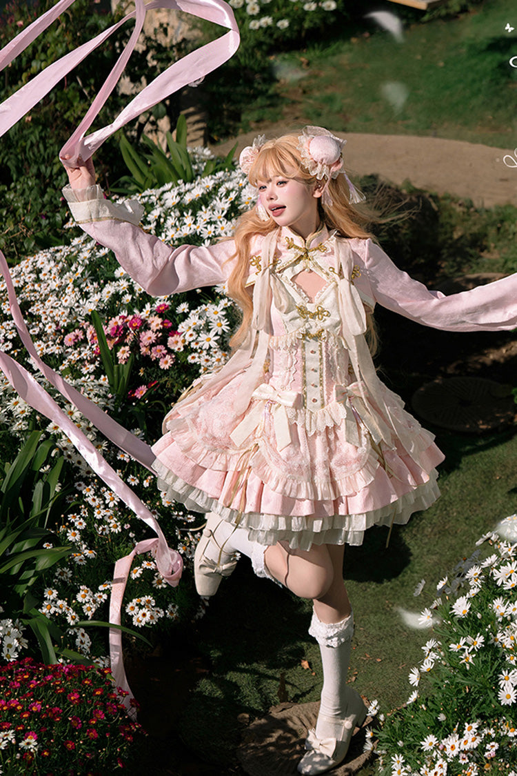 Sweet Lolita JSK - Pear Dream Multi-layer, 2 Colors, Ruffled, Chinese-Inspired Style - additional product view 14