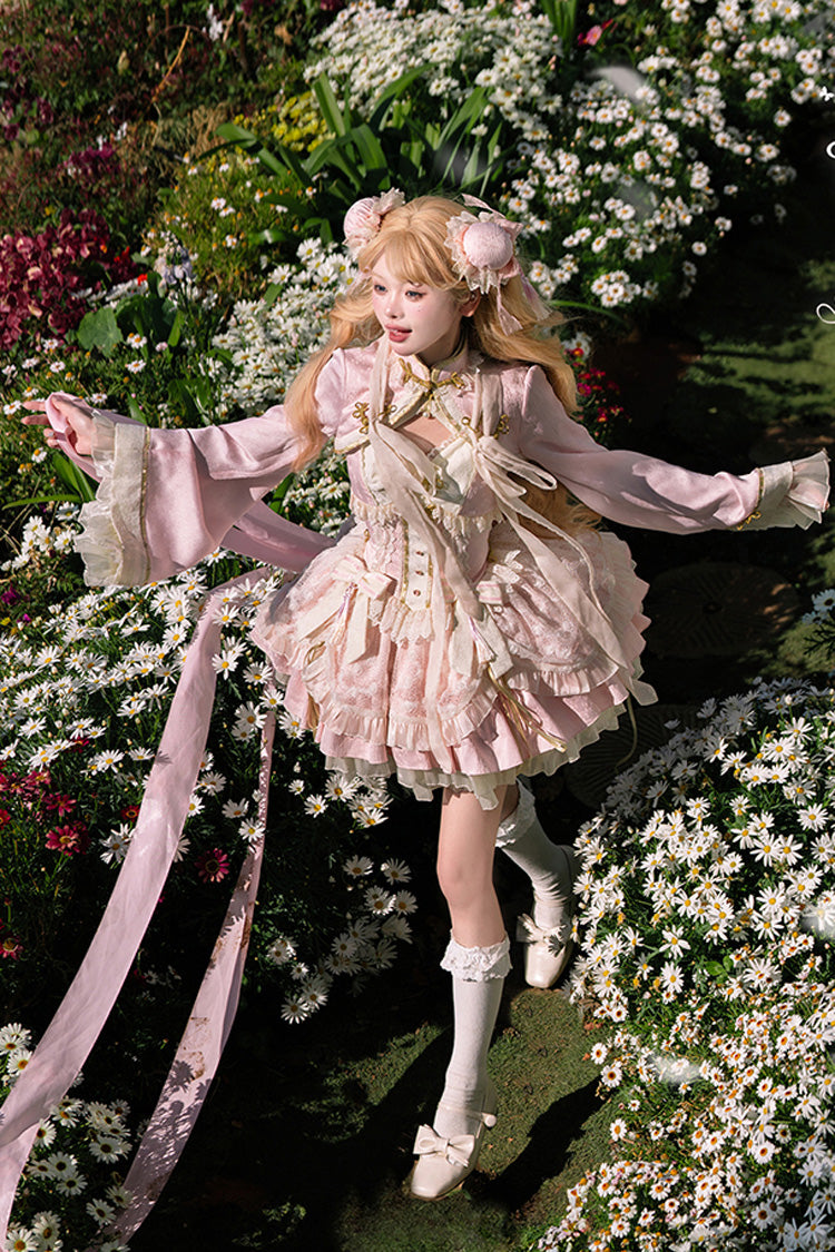 Sweet Lolita JSK - Pear Dream Multi-layer, 2 Colors, Ruffled, Chinese-Inspired Style - additional product view 15