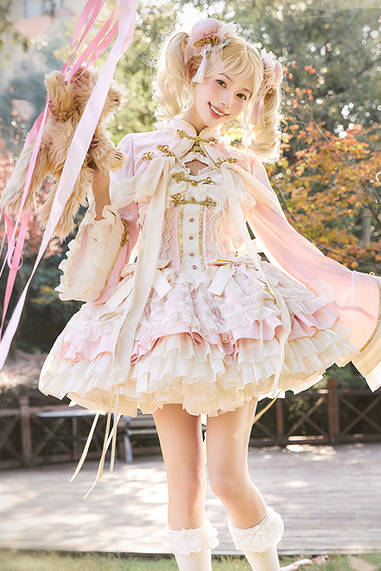 Sweet Lolita JSK - Pear Dream Multi-layer, 2 Colors, Ruffled, Chinese-Inspired Style - main product image