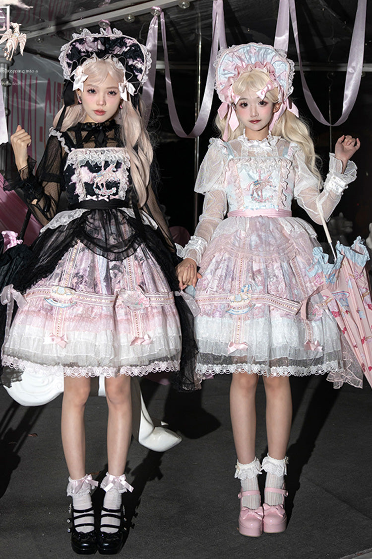 Sweet Lolita JSK - Pegasus Park, 2 Colors, Layered, Bow Detail, Lace Trim - additional product view 9