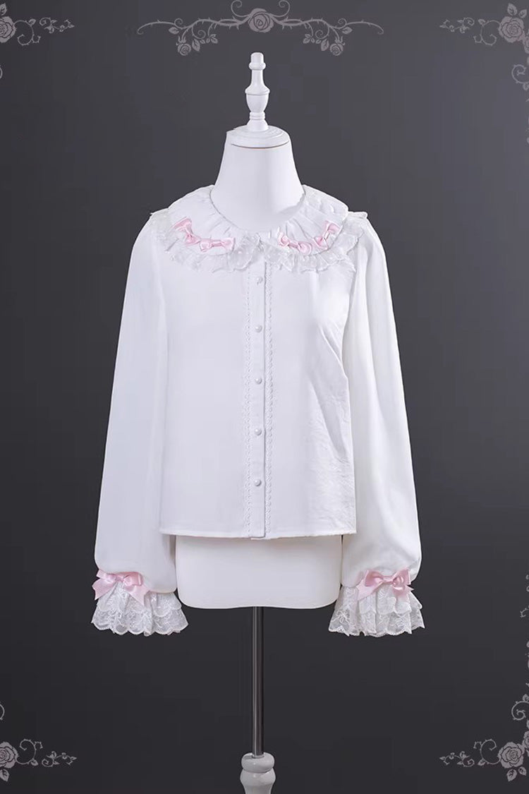 Sweet Lolita JSK - Pink Mist Sweet Dream, Pink, Ruffled, Layered, Bow Detail - S Blouse / M Blouse / L Blouse option