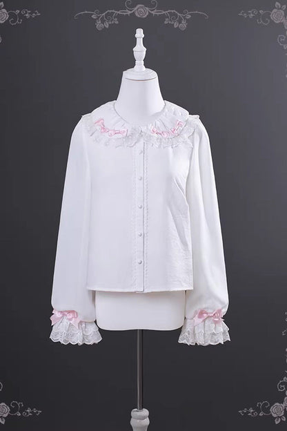 Sweet Lolita JSK - Pink Mist Sweet Dream, Pink, Ruffled, Layered, Bow Detail - S Blouse / M Blouse / L Blouse option