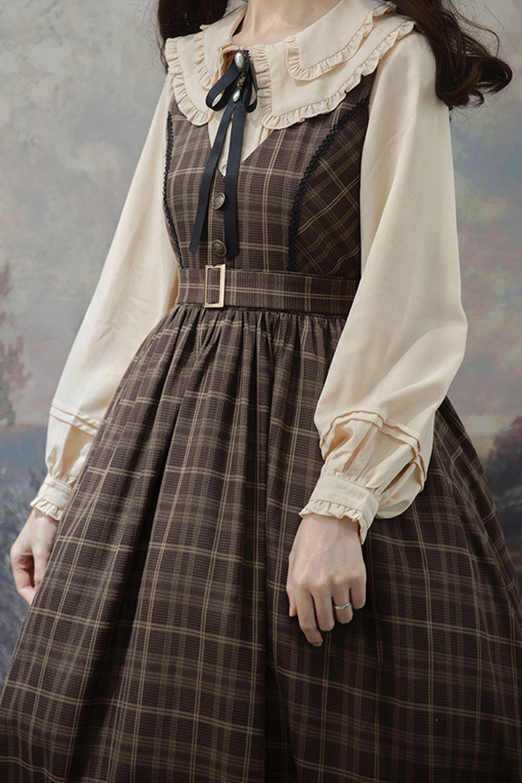 Sweet Lolita JSK - Poem Of Greina, Brown, High Waist, Printed, Classic Style - additional product view 4
