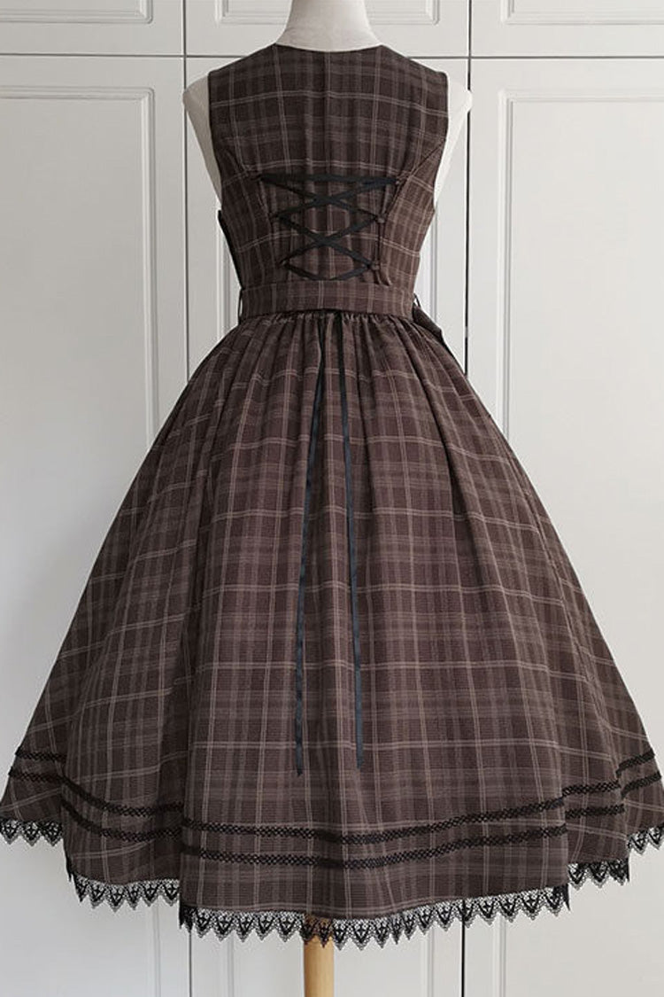 Sweet Lolita JSK - Poem Of Greina, Brown, High Waist, Printed, Classic Style - additional product view 6