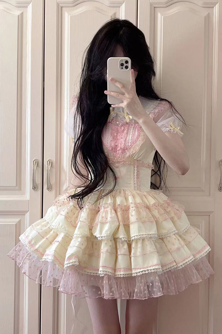 Sweet Lolita JSK - Pray For Dopamine Multi-layer, 5 Colors, Lace Trim, Ruffled - main product image