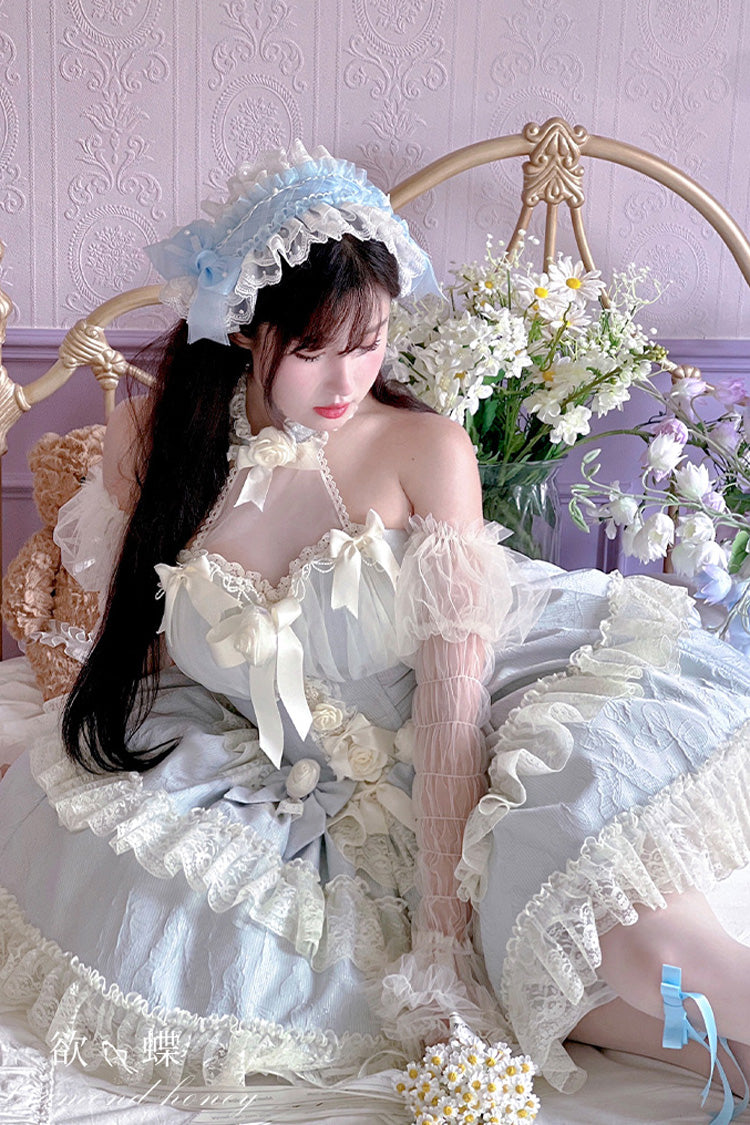 Sweet Lolita JSK - Princess, 4 Colors, Lace Trim, Ruffled, Bow Detail - additional product view 7