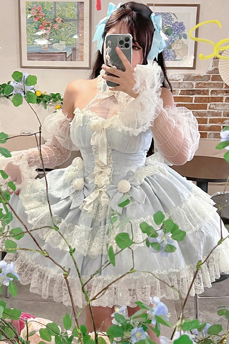Sweet Lolita JSK - Princess, 4 Colors, Lace Trim, Ruffled, Bow Detail - additional product view 8