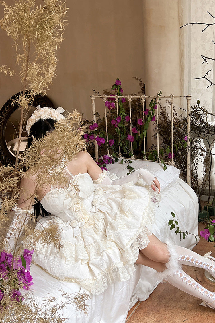 Sweet Lolita JSK - Princess, 4 Colors, Lace Trim, Ruffled, Bow Detail - additional product view 11