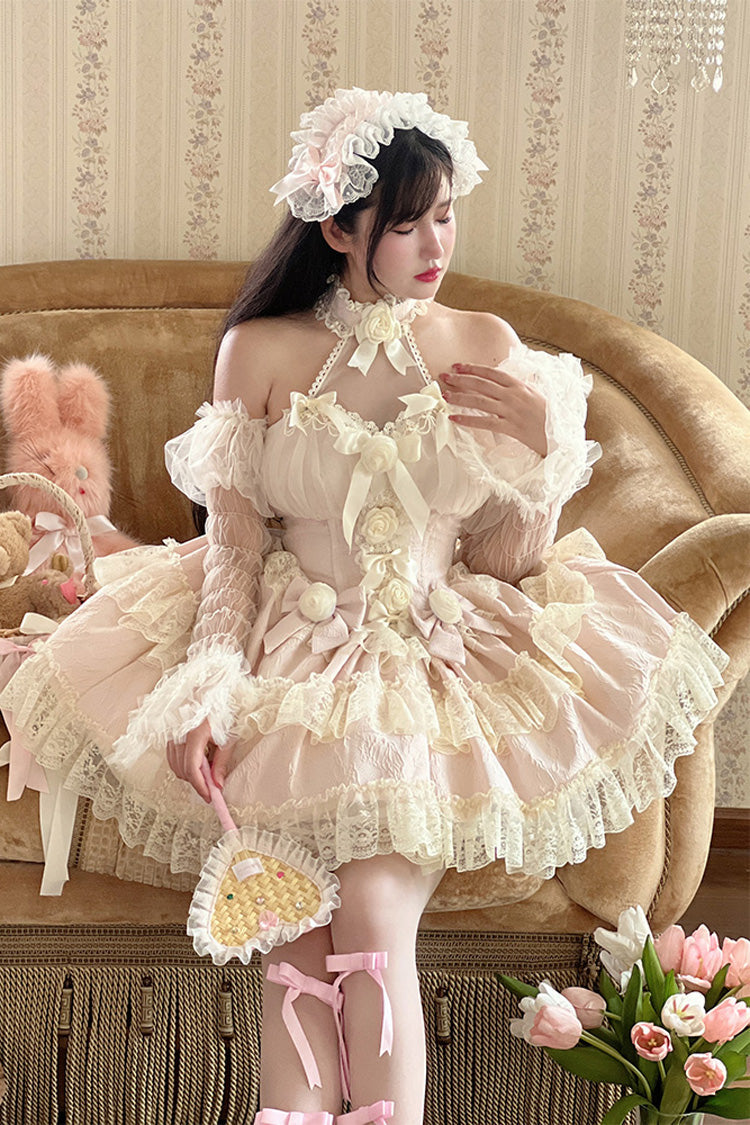 Sweet Lolita JSK - Princess, 4 Colors, Lace Trim, Ruffled, Bow Detail - main product image