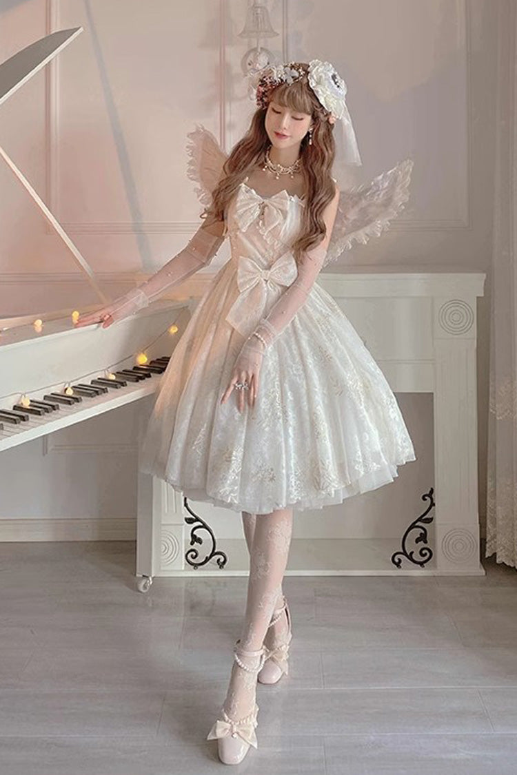 Sweet Lolita JSK - Print Hanayome, White, Bow Detail, Printed, Embroidered - additional product view 2