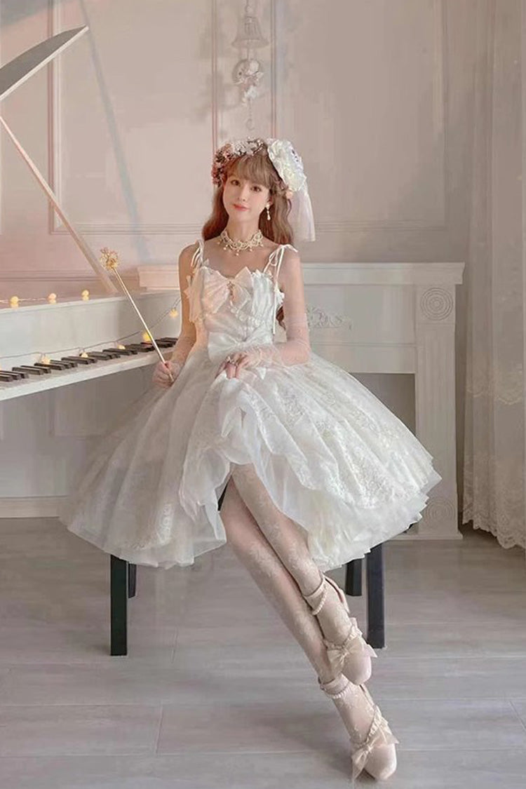 Sweet Lolita JSK - Print Hanayome, White, Bow Detail, Printed, Embroidered - additional product view 3
