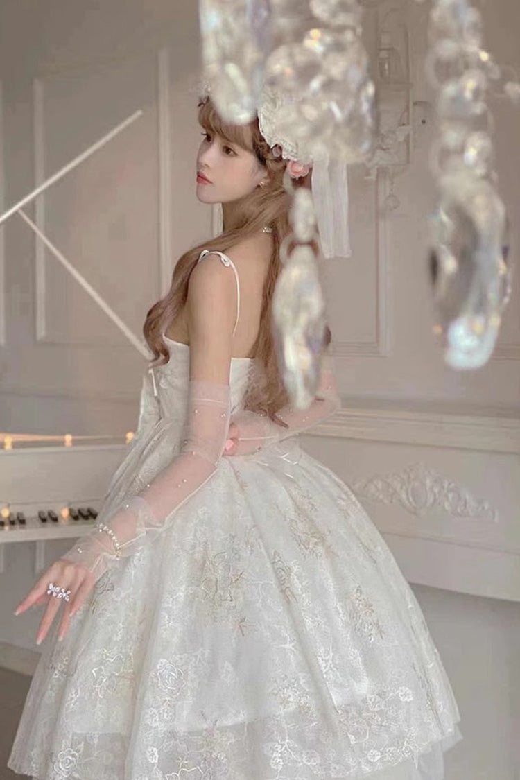 Sweet Lolita JSK - Print Hanayome, White, Bow Detail, Printed, Embroidered - additional product view 4