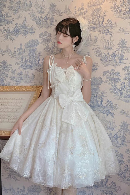 Sweet Lolita JSK - Print Hanayome, White, Bow Detail, Printed, Embroidered - additional product view 5