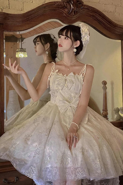 Sweet Lolita JSK - Print Hanayome, White, Bow Detail, Printed, Embroidered - additional product view 7