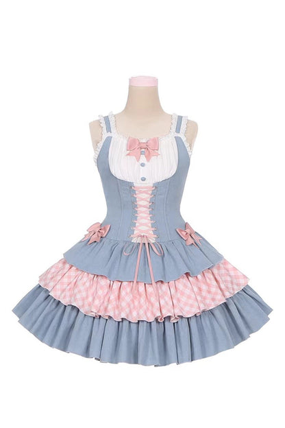 Sweet Lolita JSK - Rock Ballet, 2 Colors, Ruffled, Printed, Layered - additional product view 3