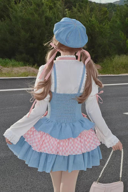 Sweet Lolita JSK - Rock Ballet, 2 Colors, Ruffled, Printed, Layered - additional product view 4