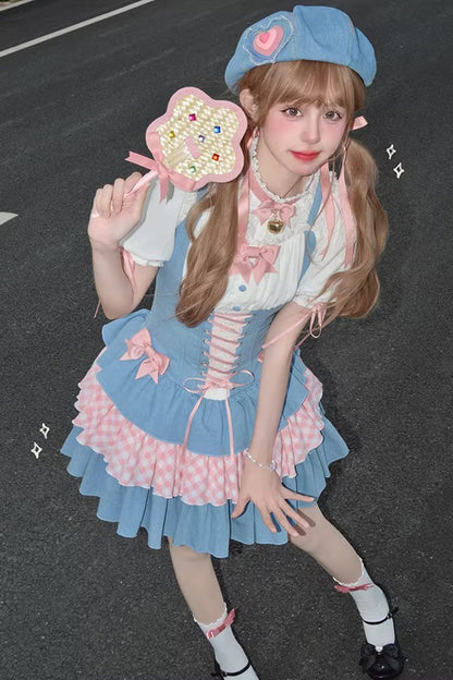 Sweet Lolita JSK - Rock Ballet, 2 Colors, Ruffled, Printed, Layered - additional product view 6