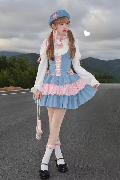 Sweet Lolita JSK - Rock Ballet, 2 Colors, Ruffled, Printed, Layered - additional product view 8