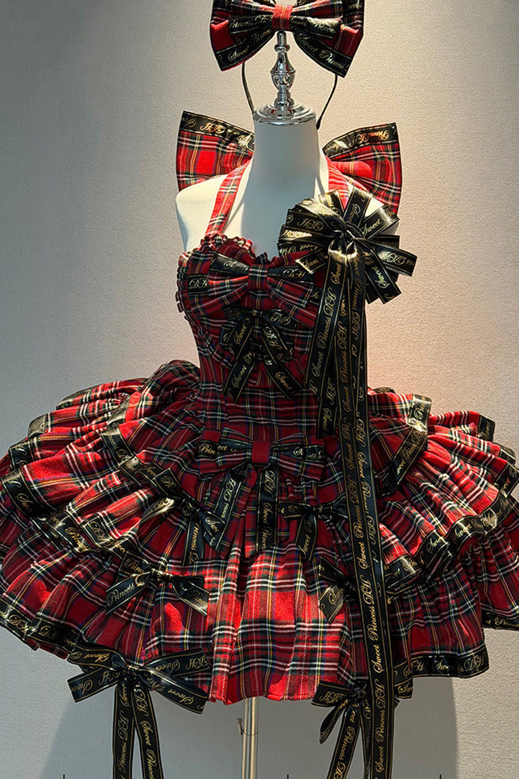 Sweet Lolita JSK - Rock Kitty, Red, Ruffled, Printed, Layered - additional product view 4