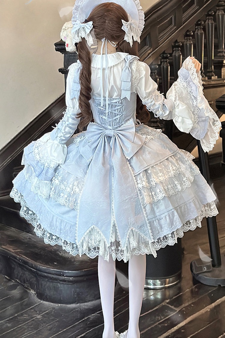 Sweet Lolita JSK - Sakura Love, 2 Colors, Ruffled, Embroidered, Layered - additional product view 6