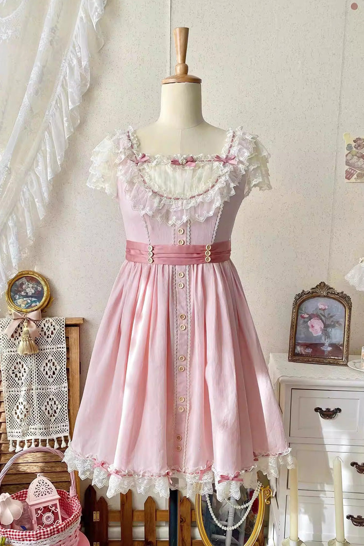 Sweet Lolita JSK - Sakura’s Spring Resonance, Pink, Short Version, Short Length, Ruffled - additional product view 6