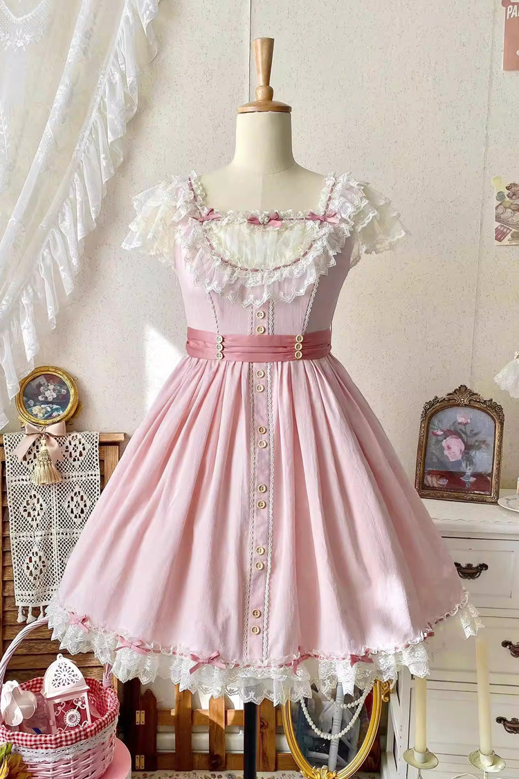 Sweet Lolita JSK - Sakura’s Spring Resonance, Pink, Short Version, Short Length, Ruffled - additional product view 7