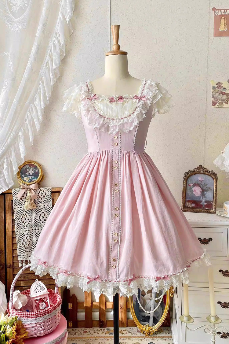 Sweet Lolita JSK - Sakura’s Spring Resonance, Pink, Short Version, Short Length, Ruffled - additional product view 8