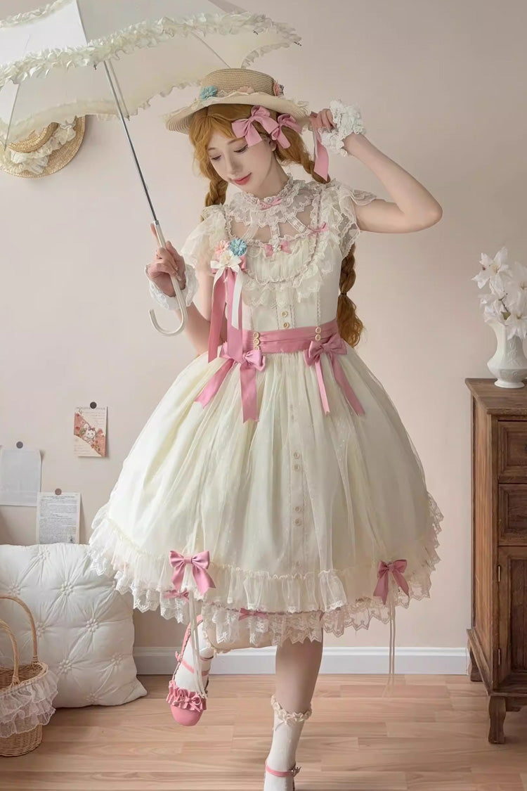 Sweet Lolita JSK - Sakura’s Spring Resonance, Yellow, Short Version, Short Length - additional product view 3