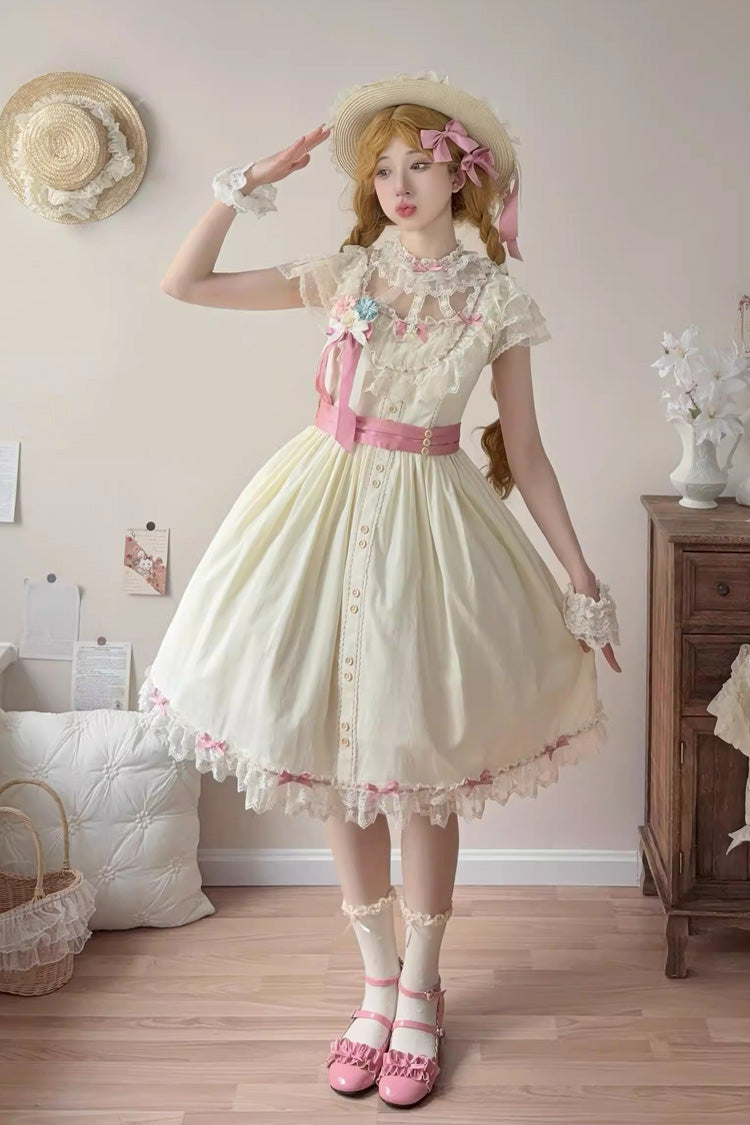 Sweet Lolita JSK - Sakura’s Spring Resonance, Yellow, Short Version, Short Length - additional product view 4