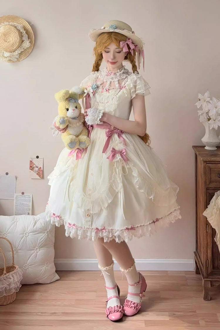 Sweet Lolita JSK - Sakura’s Spring Resonance, Yellow, Short Version, Short Length - additional product view 5