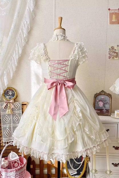 Sweet Lolita JSK - Sakura’s Spring Resonance, Yellow, Short Version, Short Length - additional product view 8