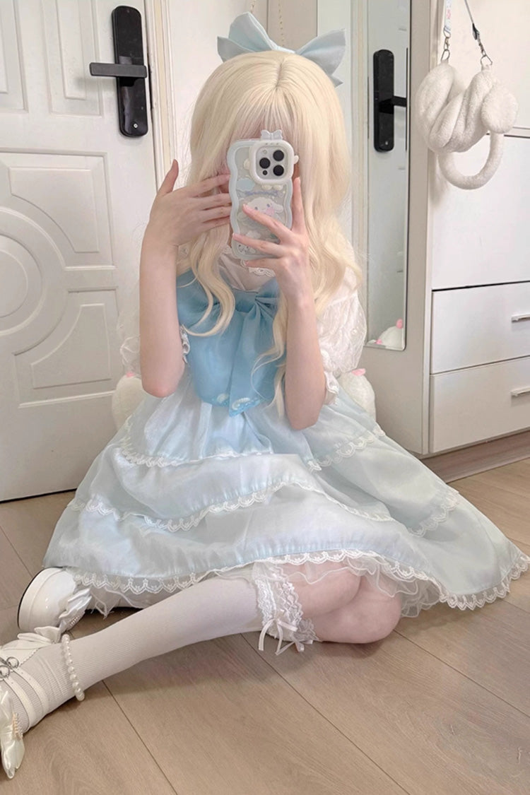Sweet Lolita JSK - Seaside Pearls High Waisted, 2 Colors, High Waist, Bow Detail - additional product view 3