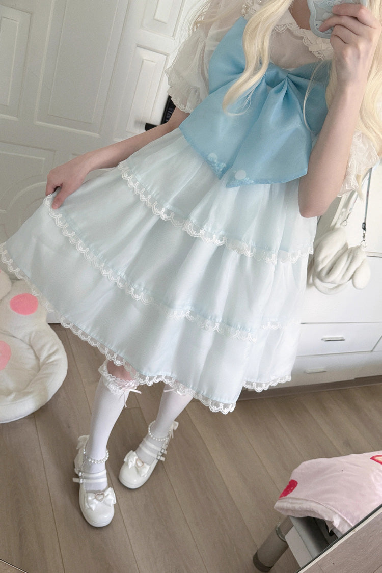 Sweet Lolita JSK - Seaside Pearls High Waisted, 2 Colors, High Waist, Bow Detail - additional product view 4