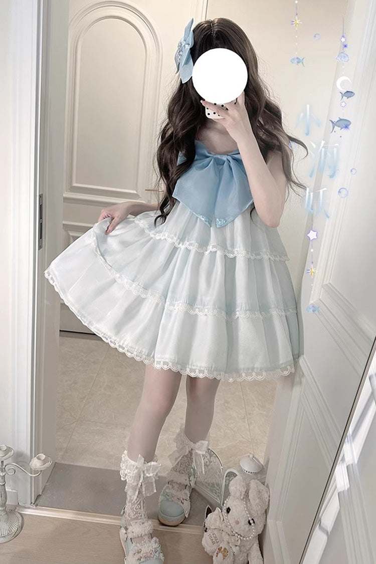Sweet Lolita JSK - Seaside Pearls High Waisted, 2 Colors, High Waist, Bow Detail - additional product view 5
