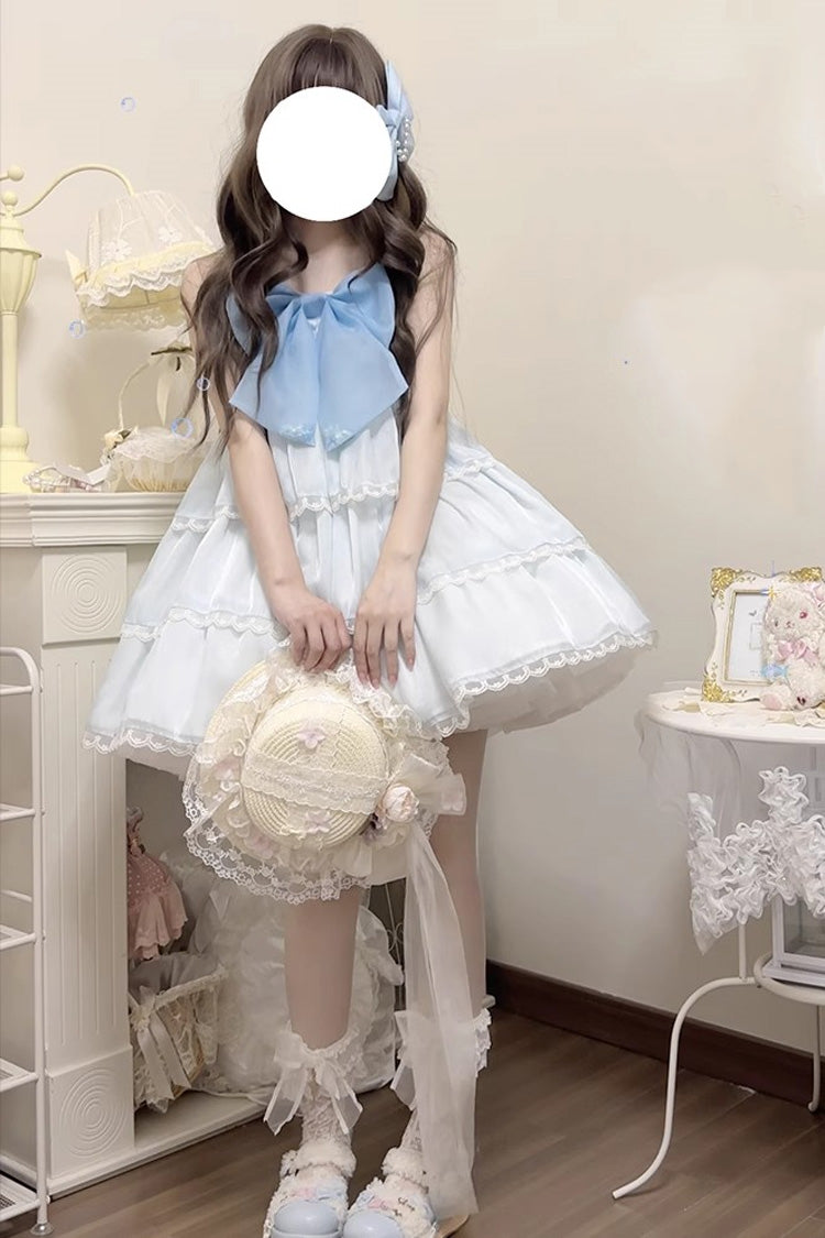 Sweet Lolita JSK - Seaside Pearls High Waisted, 2 Colors, High Waist, Bow Detail - additional product view 6