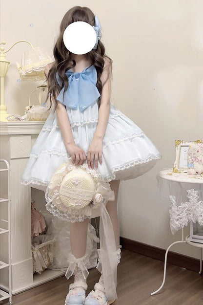 Sweet Lolita JSK - Seaside Pearls High Waisted, 2 Colors, High Waist, Bow Detail - additional product view 6