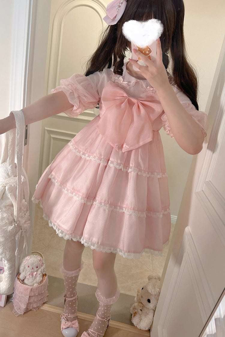 Sweet Lolita JSK - Seaside Pearls High Waisted, 2 Colors, High Waist, Bow Detail - additional product view 8