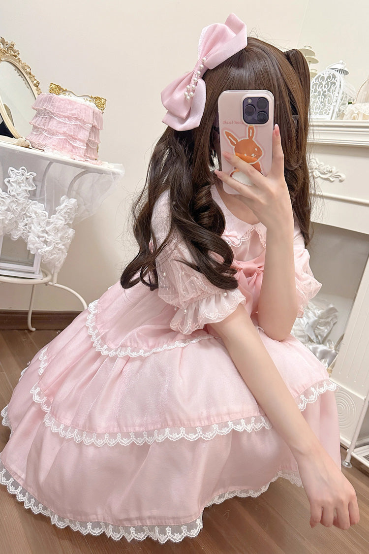 Sweet Lolita JSK - Seaside Pearls High Waisted, 2 Colors, High Waist, Bow Detail - additional product view 9