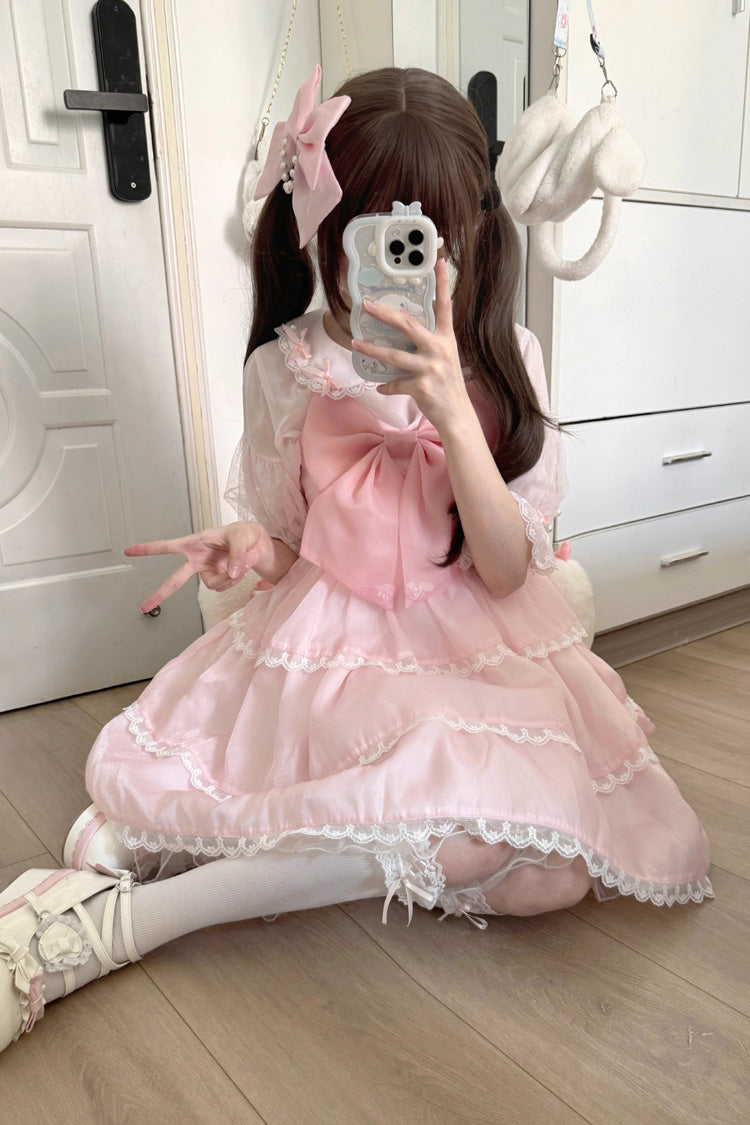 Sweet Lolita JSK - Seaside Pearls High Waisted, 2 Colors, High Waist, Bow Detail - additional product view 10