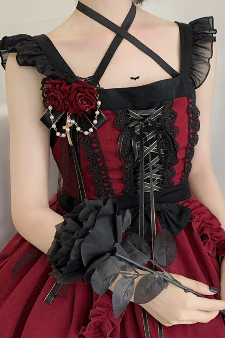 Sweet Lolita JSK - Seven Deadly Sins - Wrath, Red, Layered, Gothic Style, Lace Trim - additional product view 6