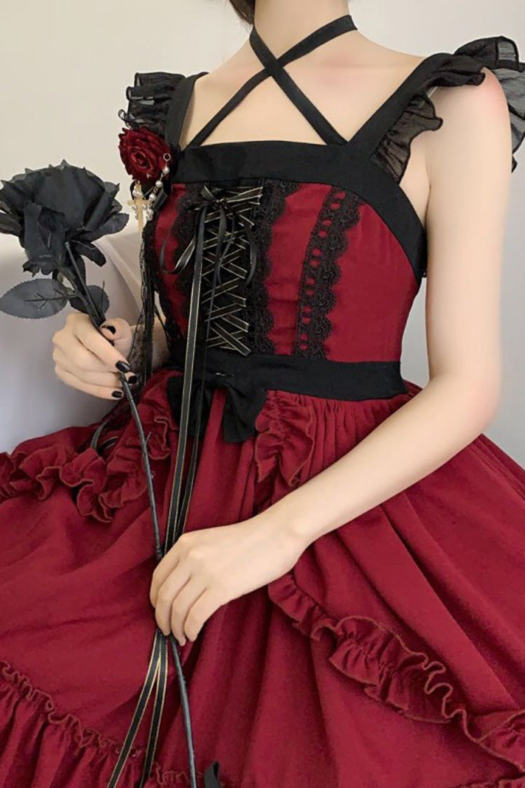 Sweet Lolita JSK - Seven Deadly Sins - Wrath, Red, Layered, Gothic Style, Lace Trim - additional product view 8